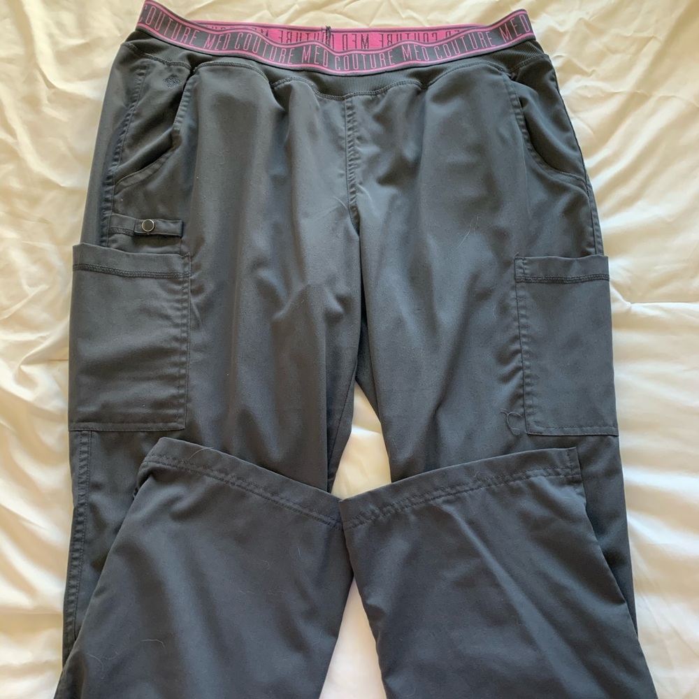 Gray scrub pants, size L, MedCouture